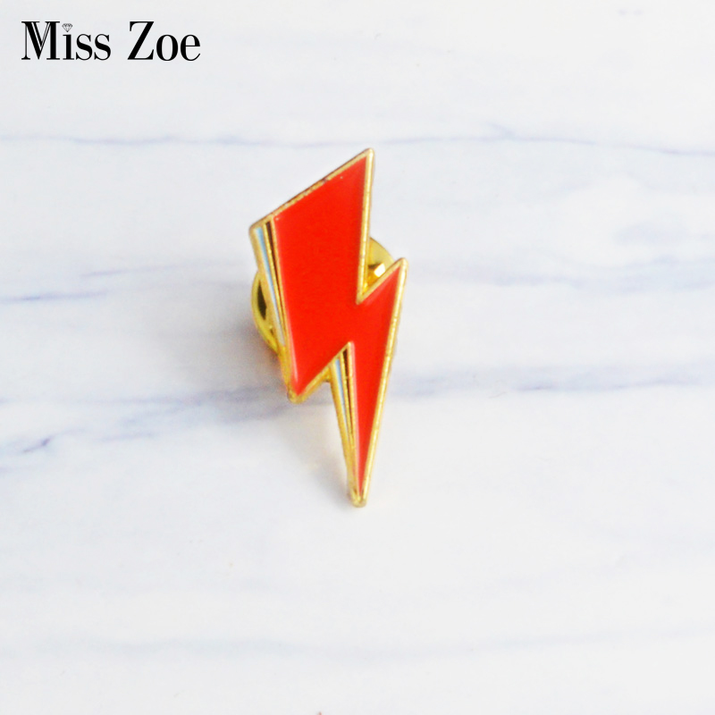 Women Fashion Icon - Aladdin Lightning Enamel Pin Bowie style