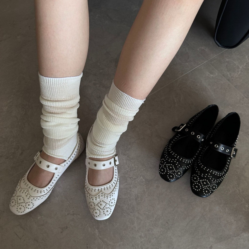 Retro Rivet Buckle Design Flat - Women'S Fashion Brands ulasan dan harga