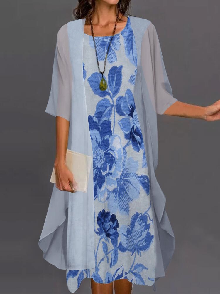 Summer Elegant Dress Two-piece - Women'S Fashion Long Coat ulasan dan harga