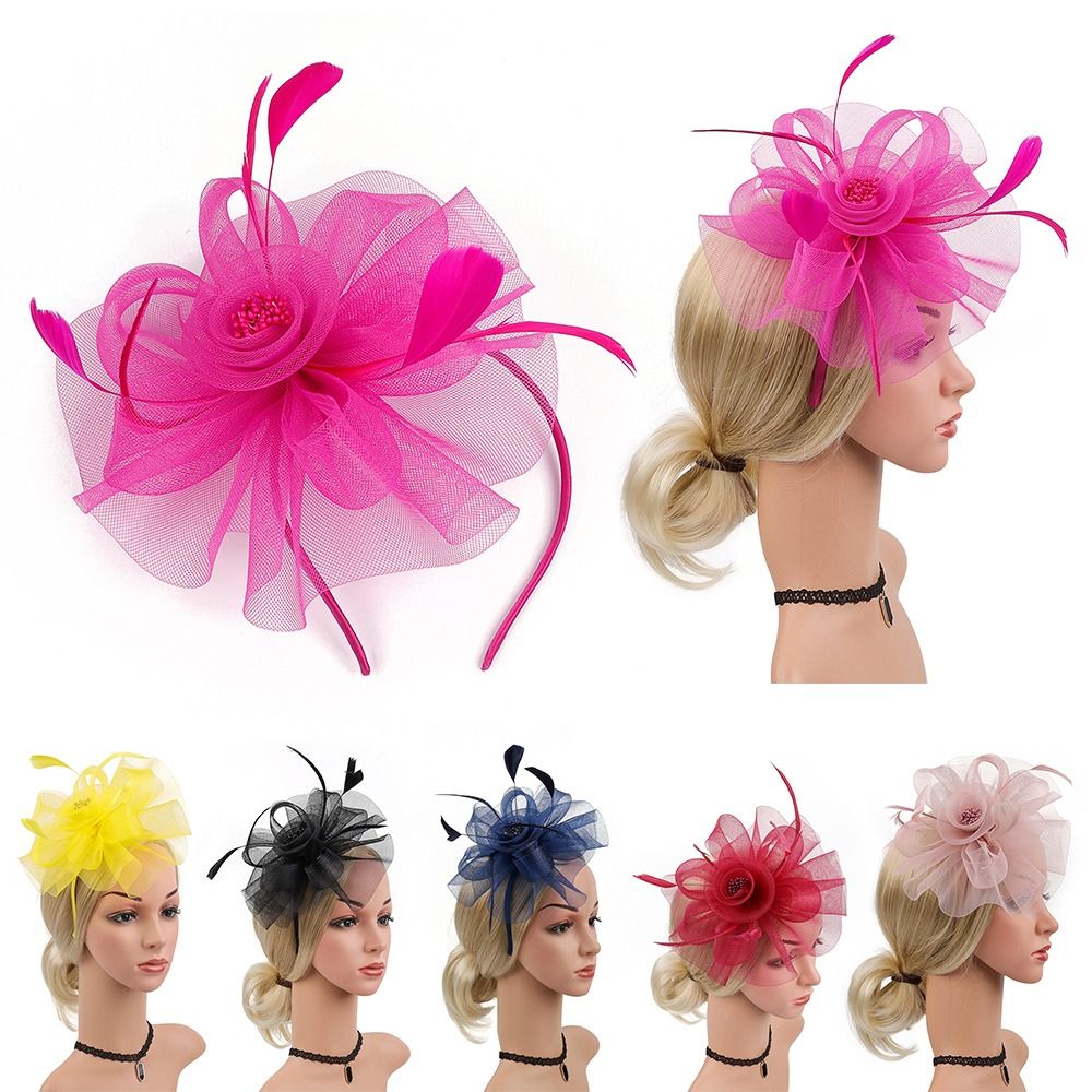 Feathers Ribbon Fascinator Hat - Women'S Fashion Kentucky Derby ulasan dan harga