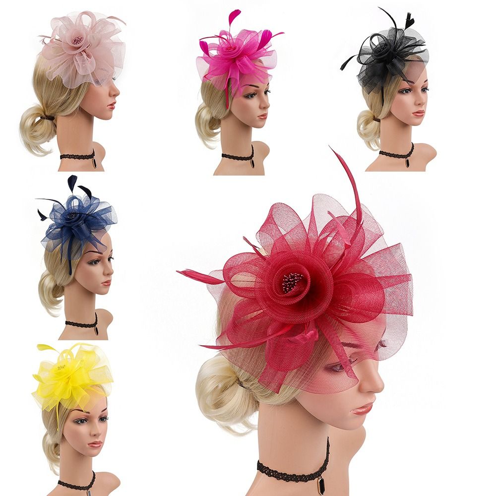 Feathers Ribbon Fascinator Hat - Women'S Fashion Kentucky Derby ulasan dan harga