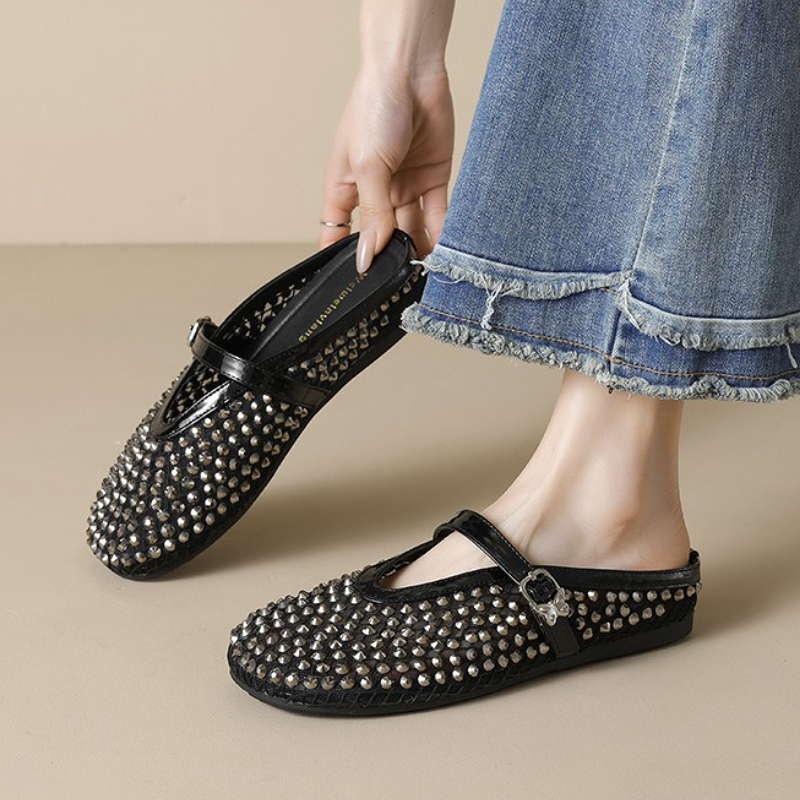 Mesh Rhinestone Brand Slippers - Women'S Fashion Brands ulasan dan harga