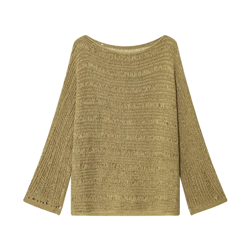 Vintage Boat Neck Knit Sweater - Women'S Fashion Tops ulasan dan harga