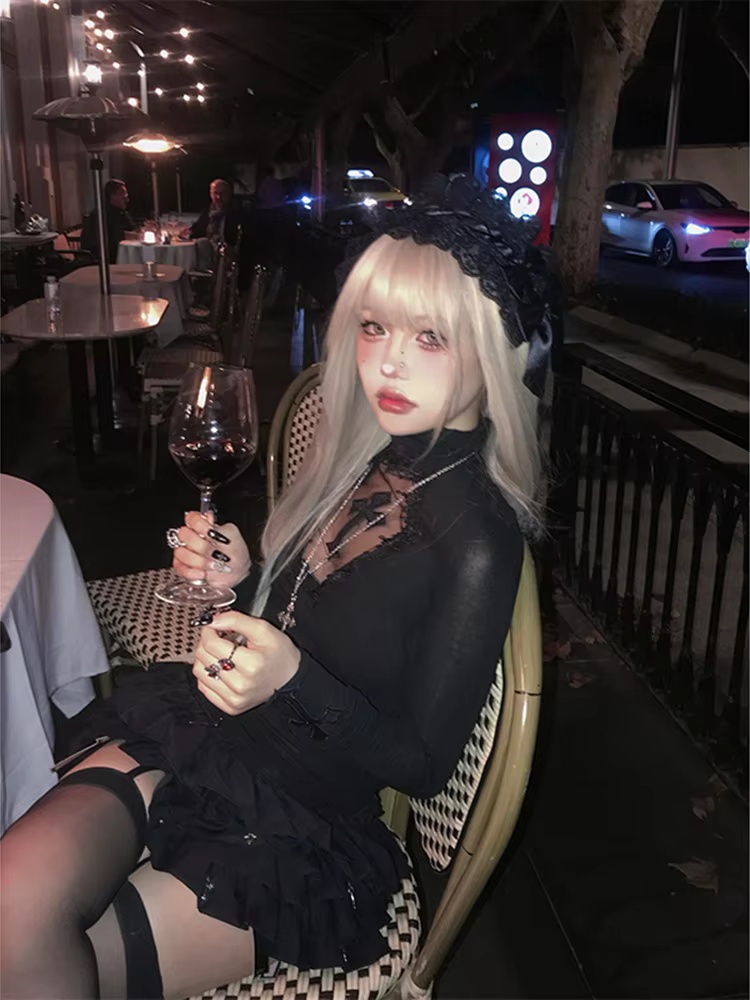 Turtleneck Top Y2k Clothes Bla - Women'S Fashion Tops ulasan dan harga