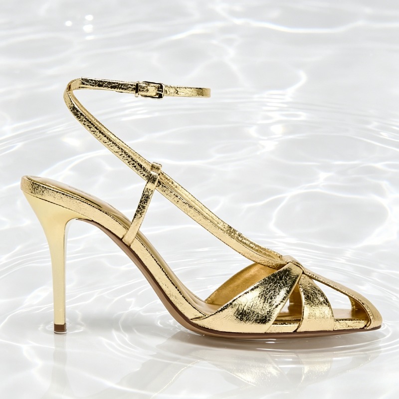 Fashion Gold Thin Heeled Sanda - Women'S Fashion Brands ulasan dan harga