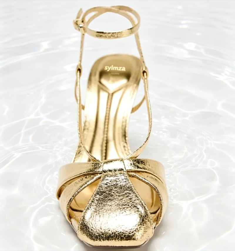 Fashion Gold Thin Heeled Sanda - Women'S Fashion Brands ulasan dan harga