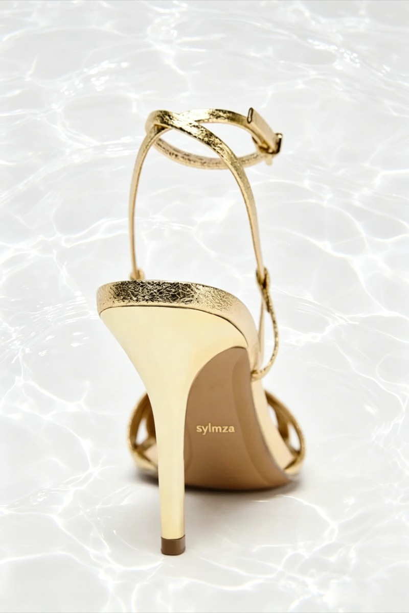 Fashion Gold Thin Heeled Sanda - Women'S Fashion Brands ulasan dan harga
