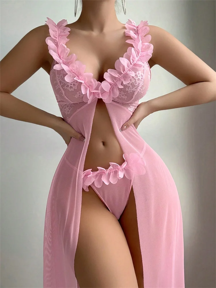 Pink Floral Sexy Nighties Wome - Women'S Fashion Line ulasan dan harga