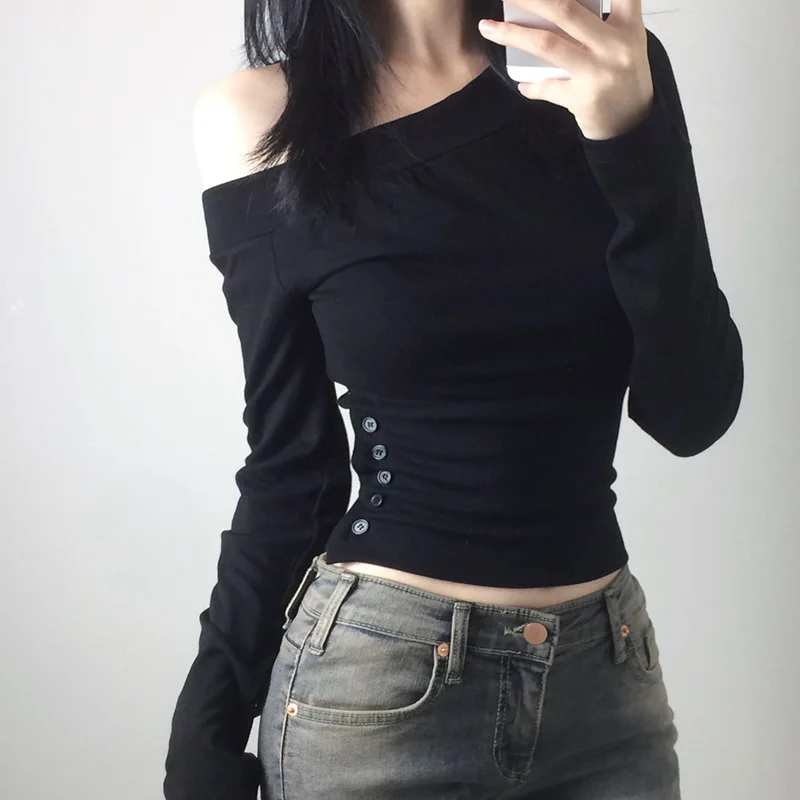 Y2K Vintage Pleated Button T-S - Women'S Fashion Tops ulasan dan harga
