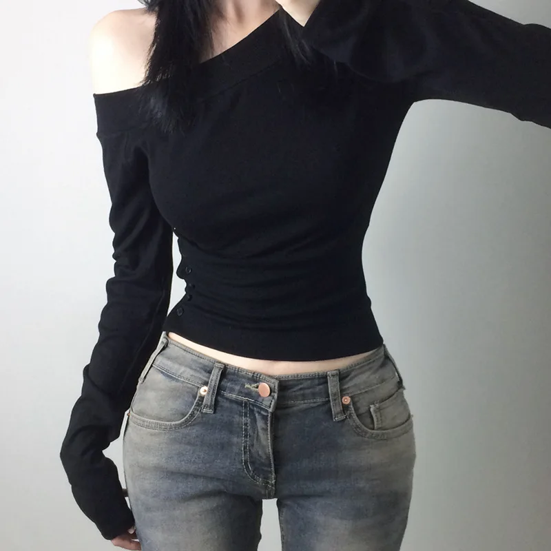 Y2K Vintage Pleated Button T-S - Women'S Fashion Tops ulasan dan harga