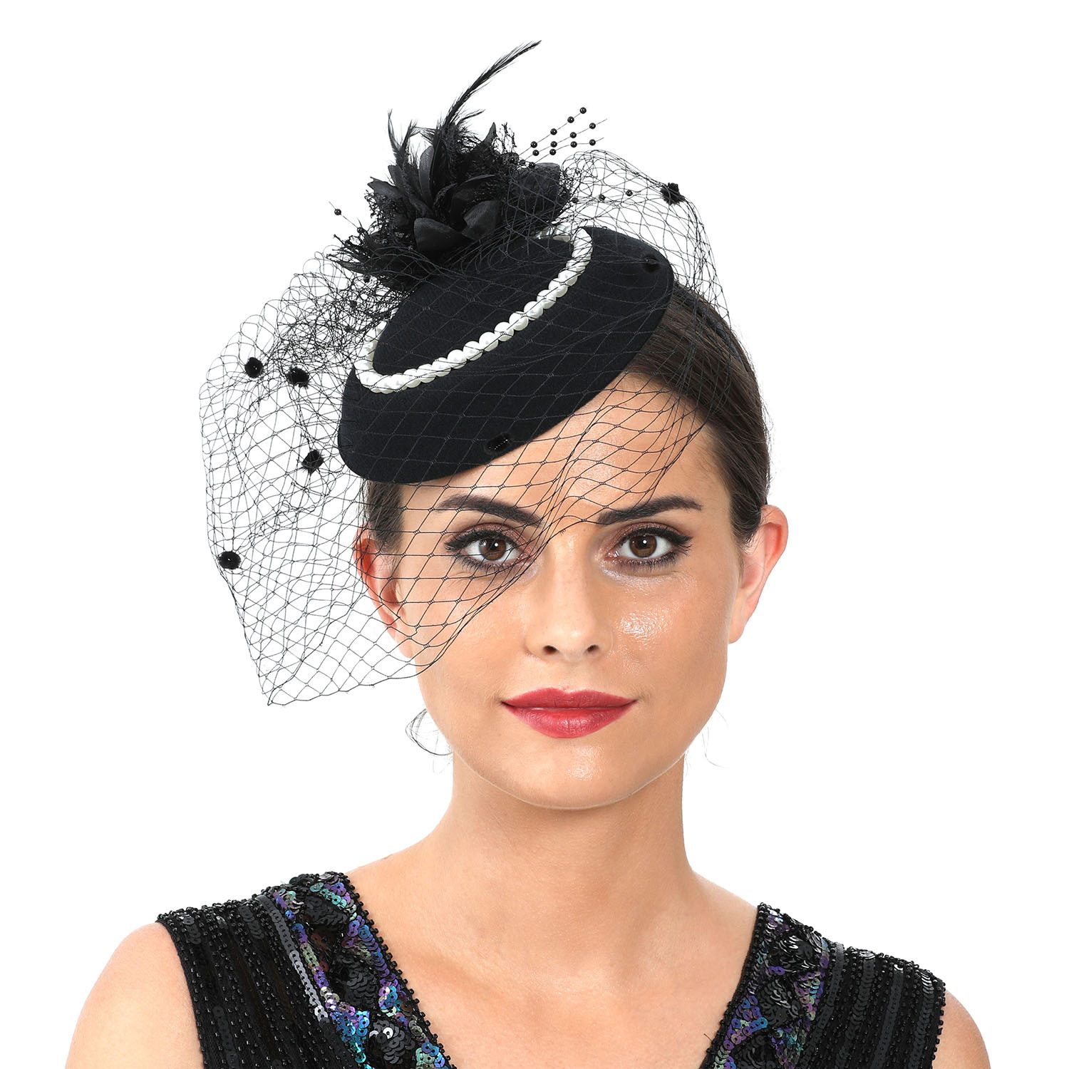 Women Feather Fascinator Hat w - Women'S Fashion Kentucky Derby ulasan dan harga