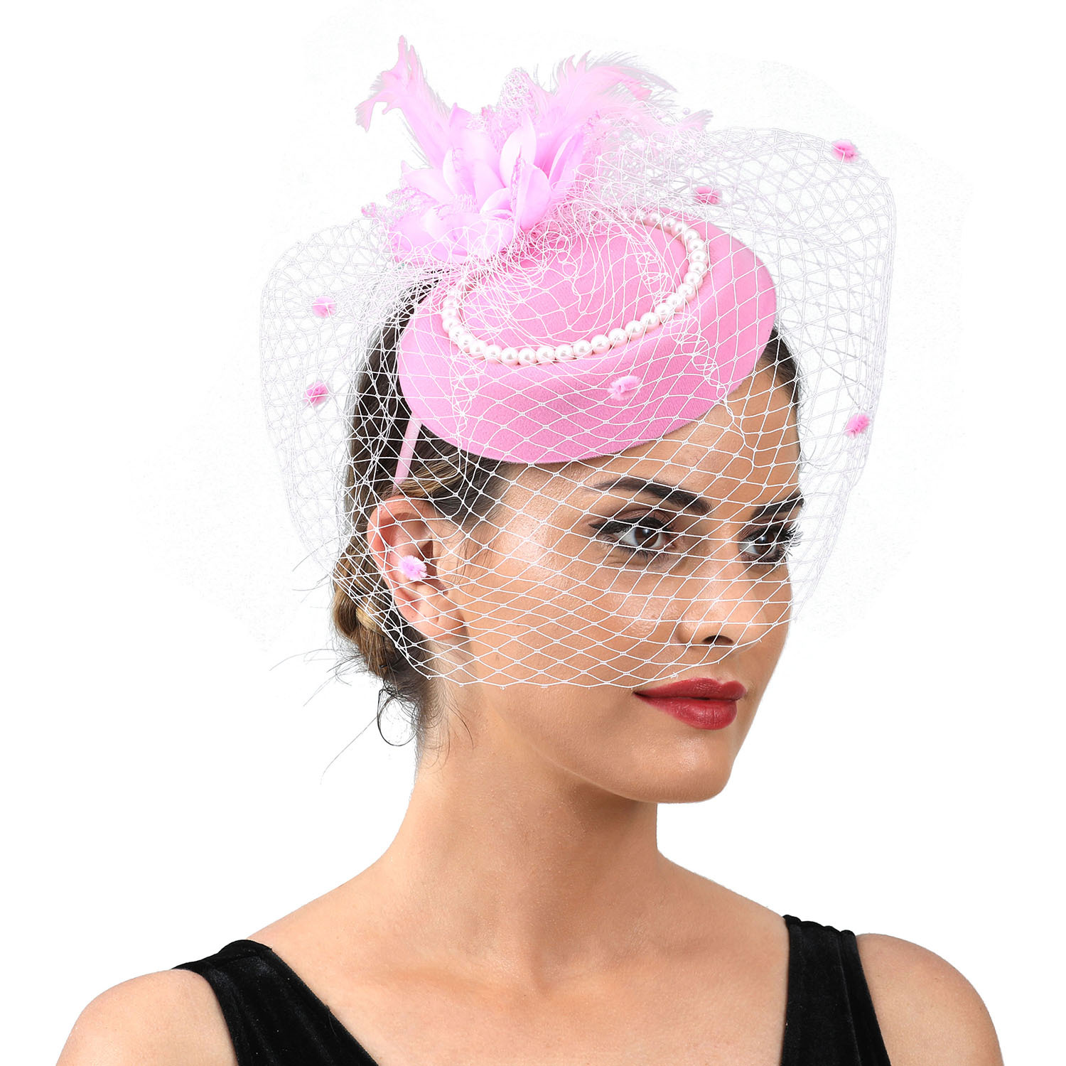 Women Feather Fascinator Hat w - Women'S Fashion Kentucky Derby ulasan dan harga