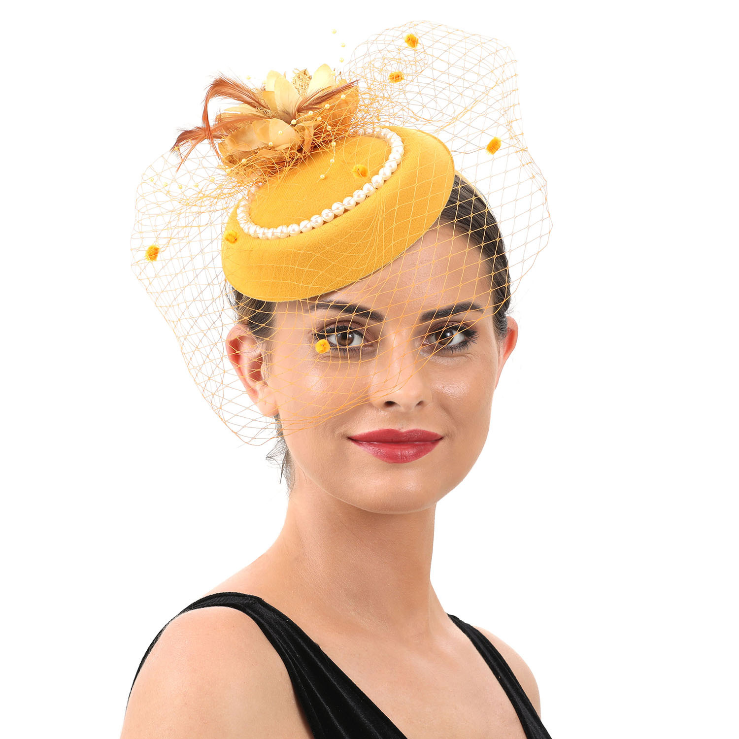 Women Feather Fascinator Hat w - Women'S Fashion Kentucky Derby ulasan dan harga